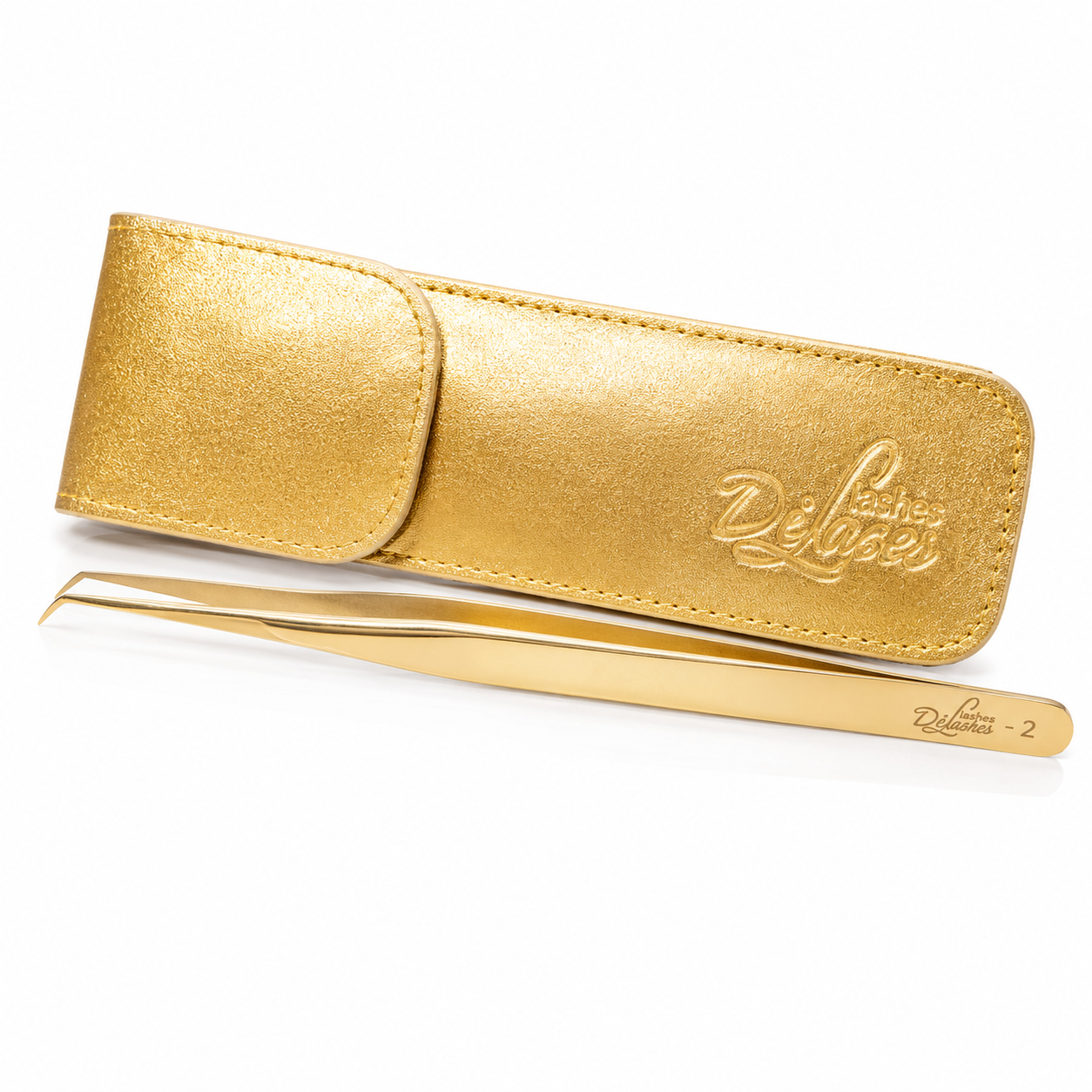 Pinza Curva Divaslashes Gold nº 2 (para aislar pestañas con facilidad) (PINZA-002)