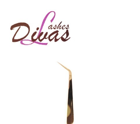 Pinza Curva Divaslashes Gold nº 2 (para aislar pestañas con facilidad) (PINZA-002)