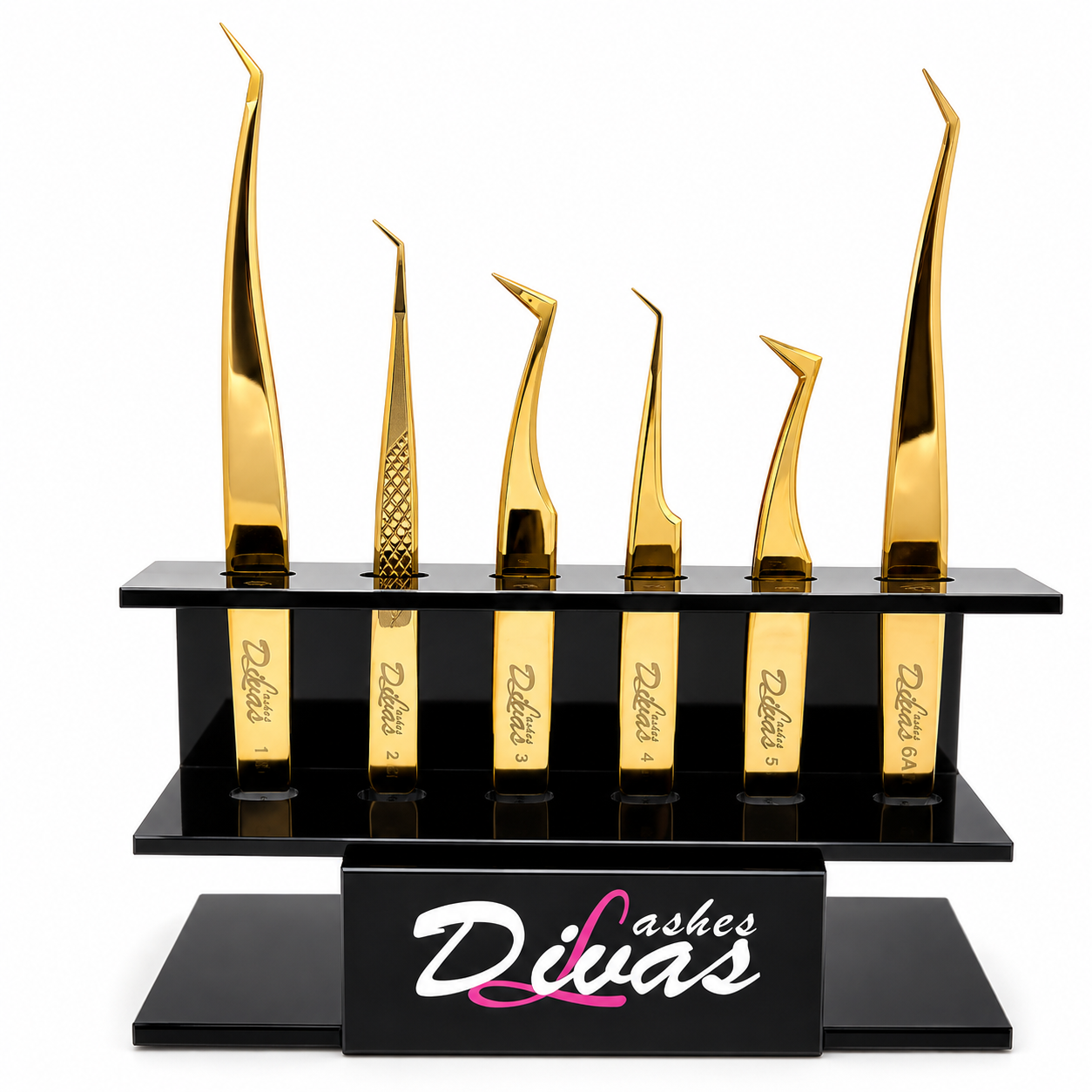 Stand organizador de pinzas/ acrylico negro/ extensiones de pestañas (ACC-076)