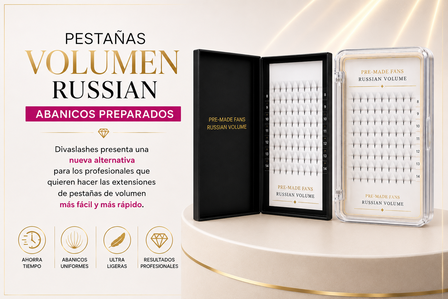Pestañas Volumen Russian Abanicos Pre-fabricados (3D-4D-5D-6D-7D-10D)