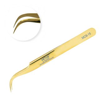 Pinzas extensiones de Pestañas Serie Raimbow CURVA (Gold) (PINZA-026)