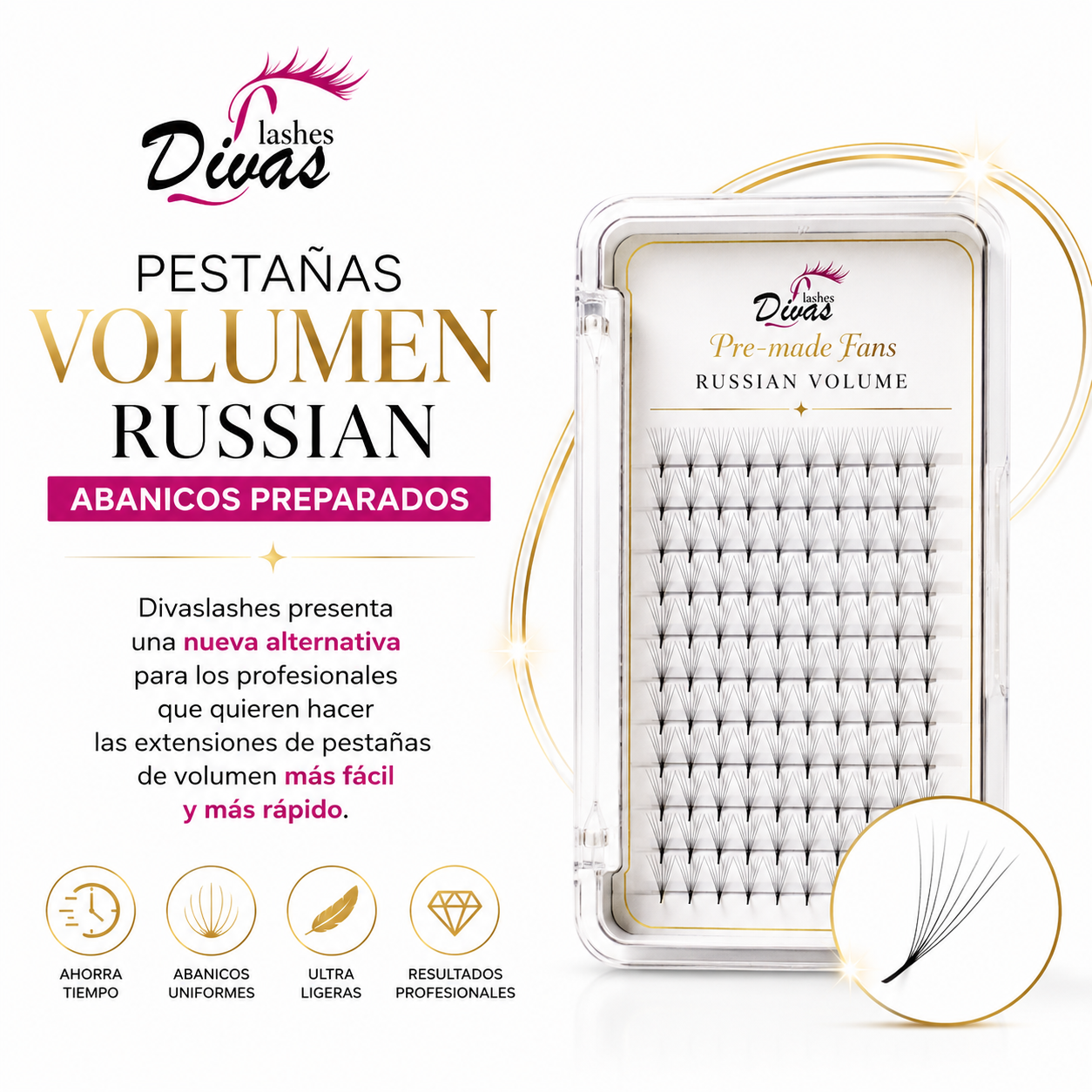 Pestañas Volumen Russian Abanicos Preparados