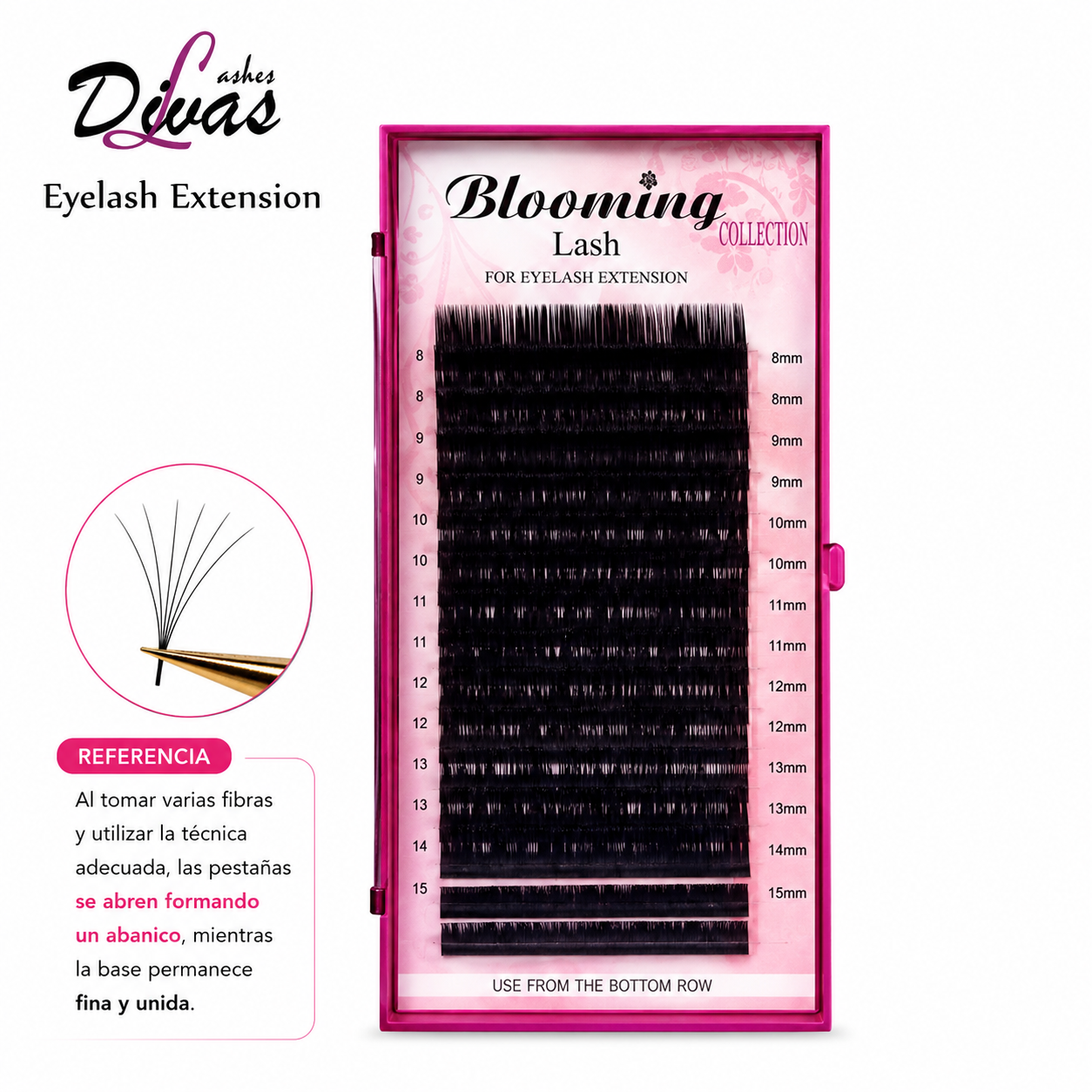 Pestañas Blooming (tallas intercaladas en una sola tira)