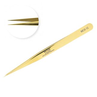 Pinzas extensiones de Pestañas Serie Raimbow RECTA (Gold) (PINZA-024)