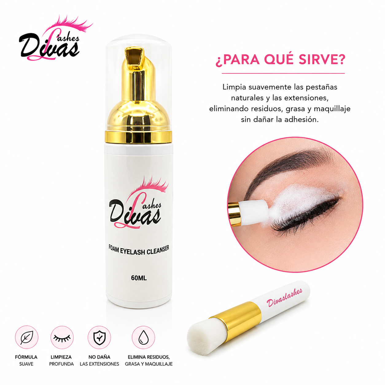 Espuma  Limpiadora Vegana +Pincel (60ml) (PRM-013)