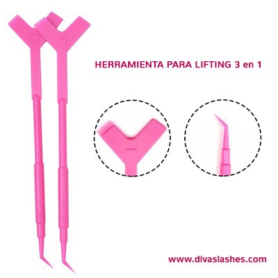 Herramienta 3 en 1 Lifting / Laminación de pestañas (10u)