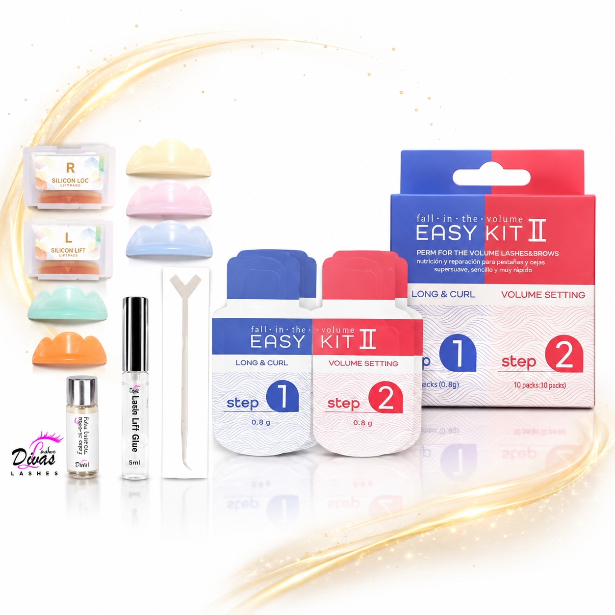 Kit de Lifting Easy Kit monodosis (y reposicion de este) - con neceser Divaslashes (LIFT-038-B)
