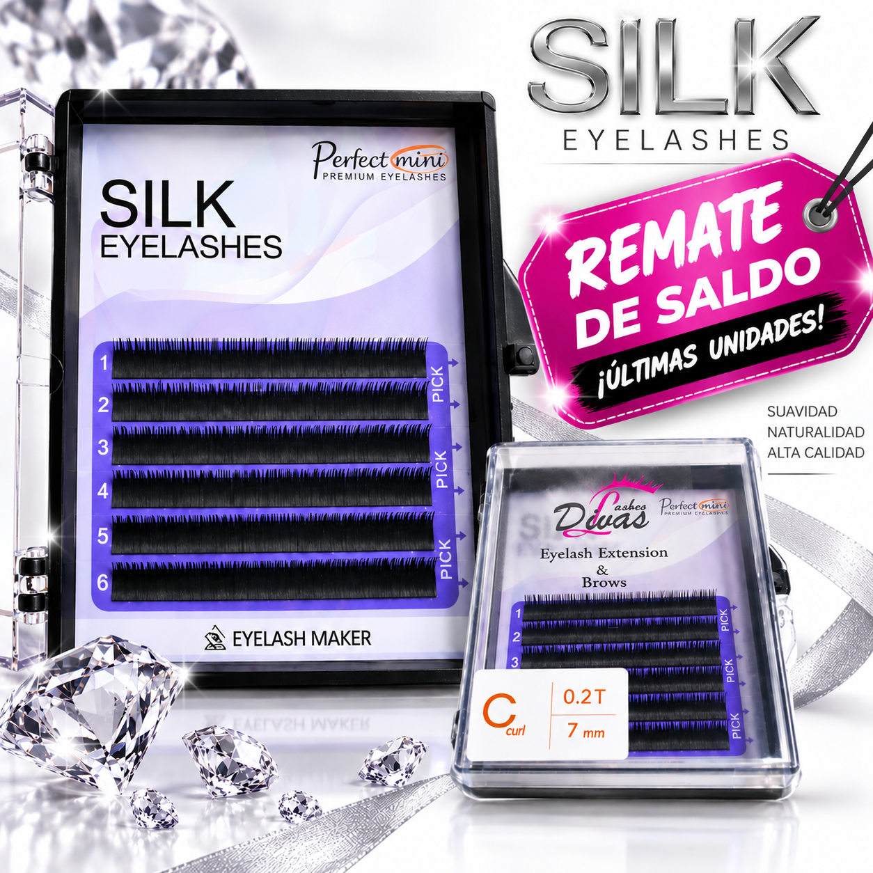 Pestañas Diamond Silk 6 líneas (Tradicional) - Remate de saldo | últimas unidades