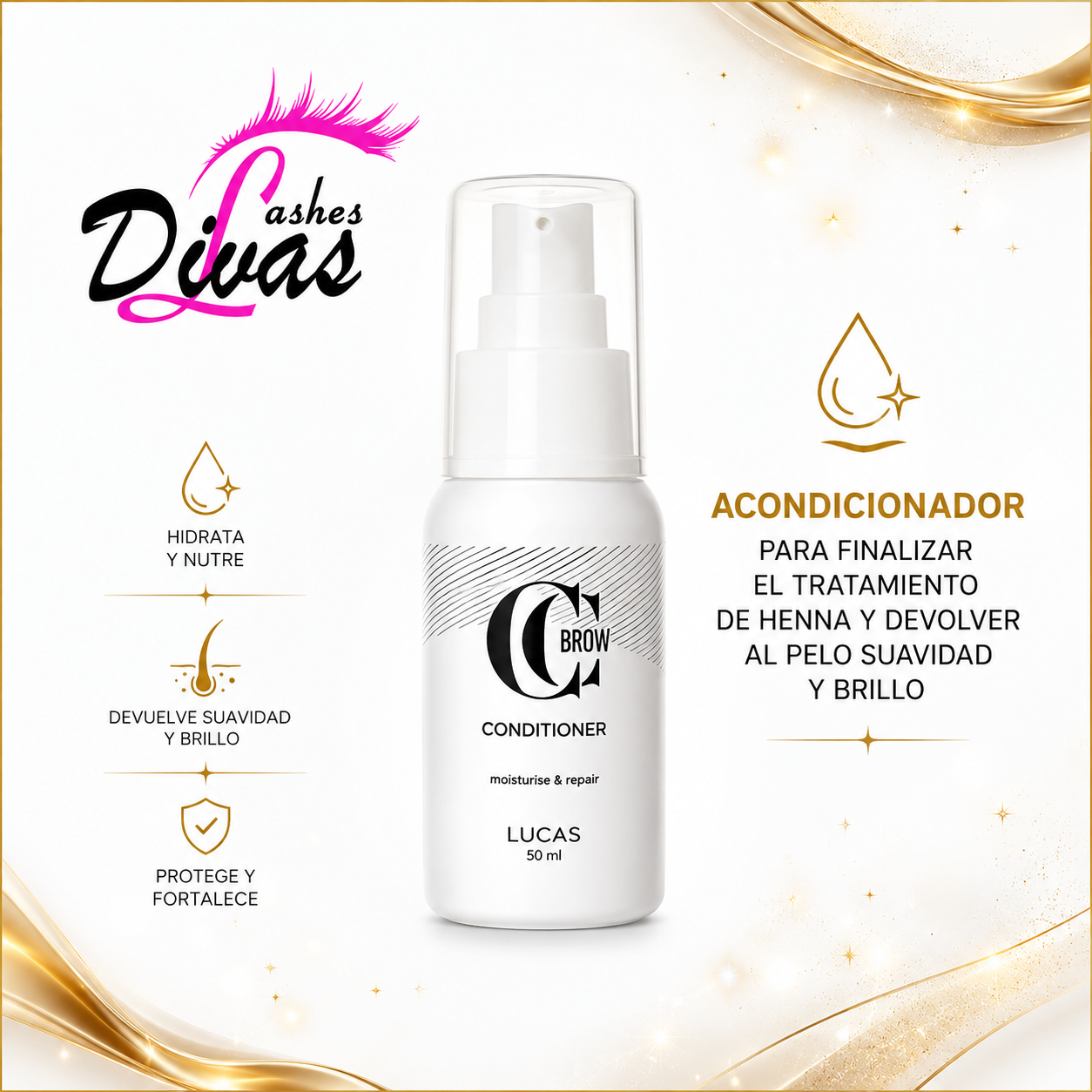 ¡Nuevo! Acondicionador Henna Divaslashes 50ml (HENNA-007-A)