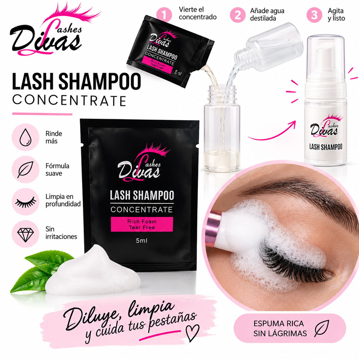 ¡Nuevo! Champú concentrado para pestañas 5ml (PRM-014)