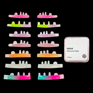 Moldes de silicona NOT GLUE para lifting de pestañas MAXYMOVA MIMI – 7 pares (S, S+, M, L, XL, LL, 2XL) – Tipo híbrido con rizo en C para un rizo perfecto (MAXY-022-MIMI)