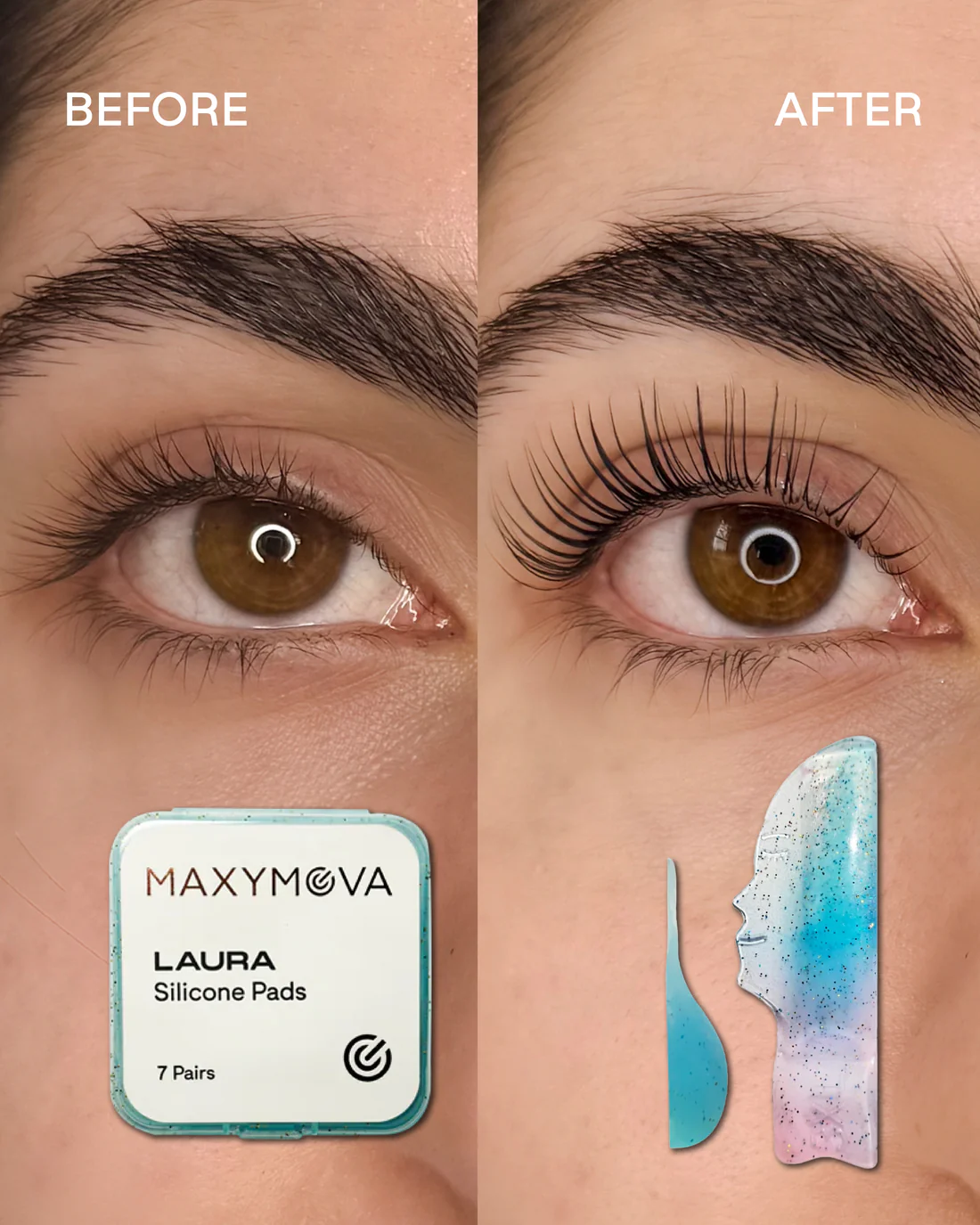 Moldes MAXYMOVA LAURA NOT GLUE de silicona LU Curl - 7 pares (SS, S, M, L, XL, XXL, 3XL) (MAXY-023-A-MOLDES LAURA NOT GLUE) - Imagen 2
